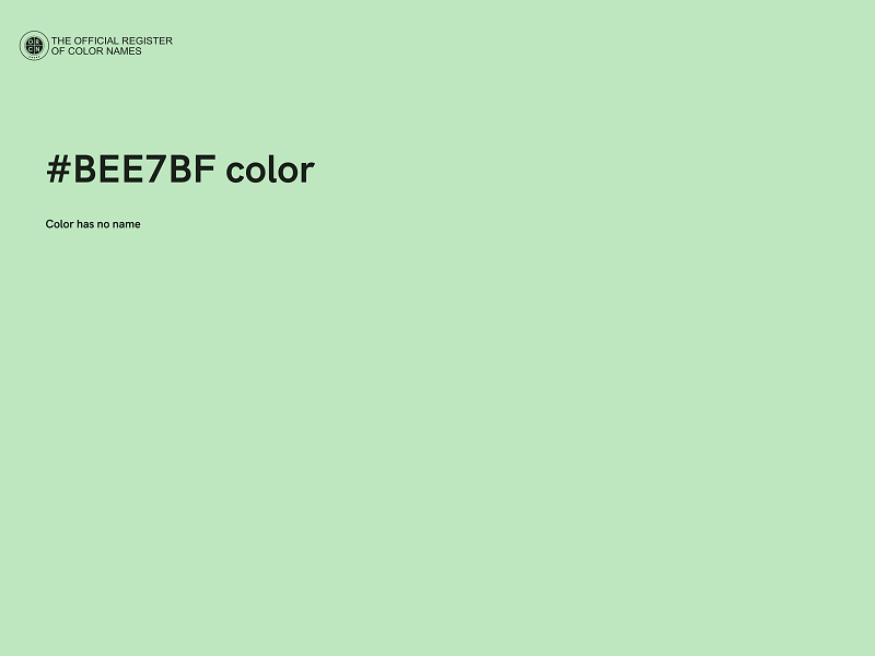 #BEE7BF color image