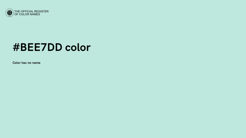 #BEE7DD color image