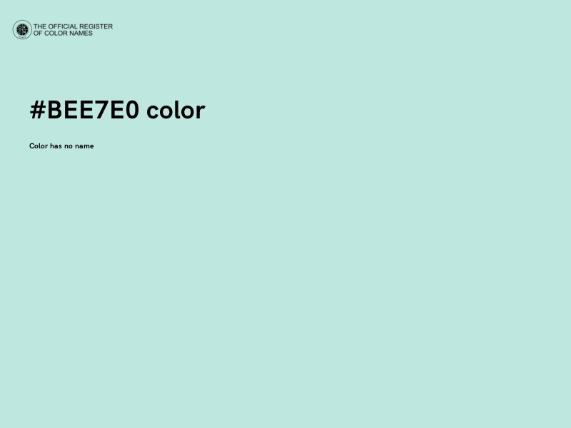#BEE7E0 color image