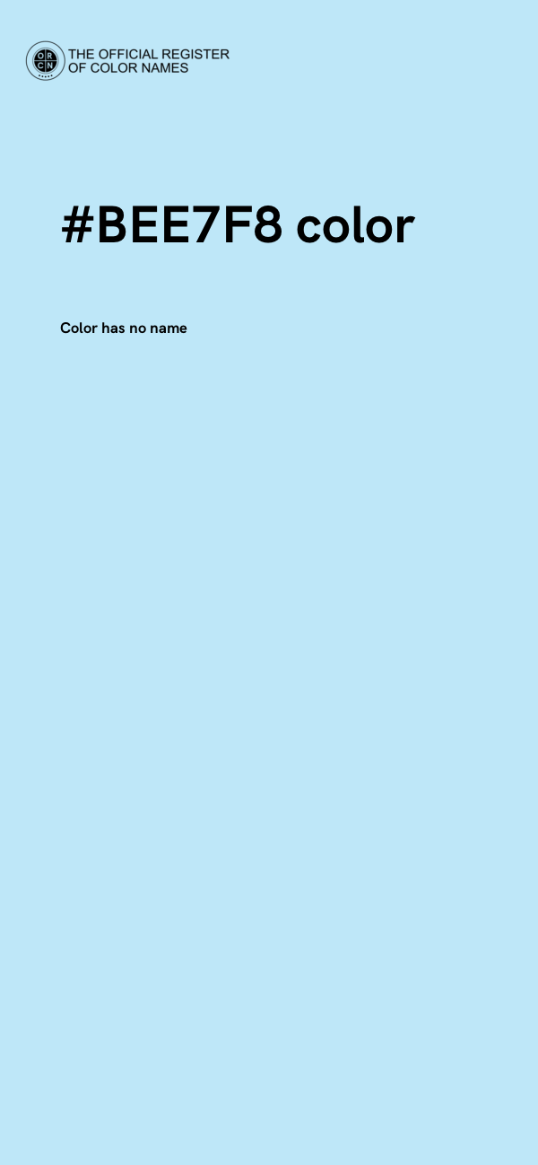 #BEE7F8 color image