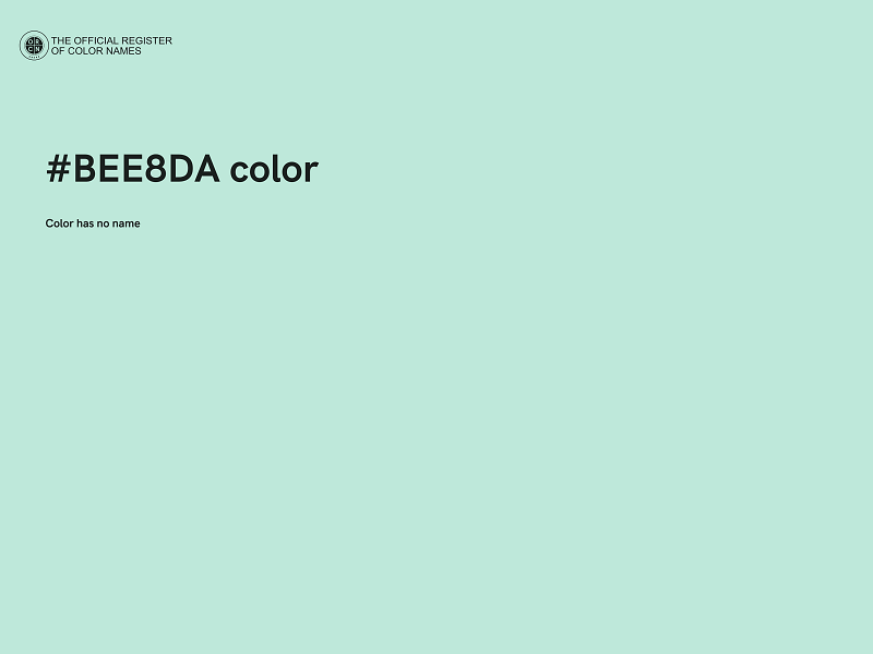 #BEE8DA color image