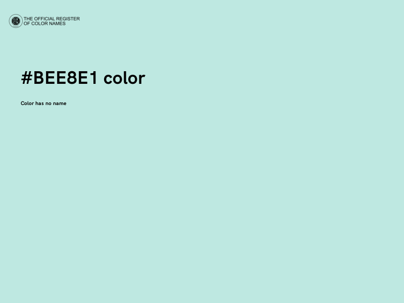 #BEE8E1 color image