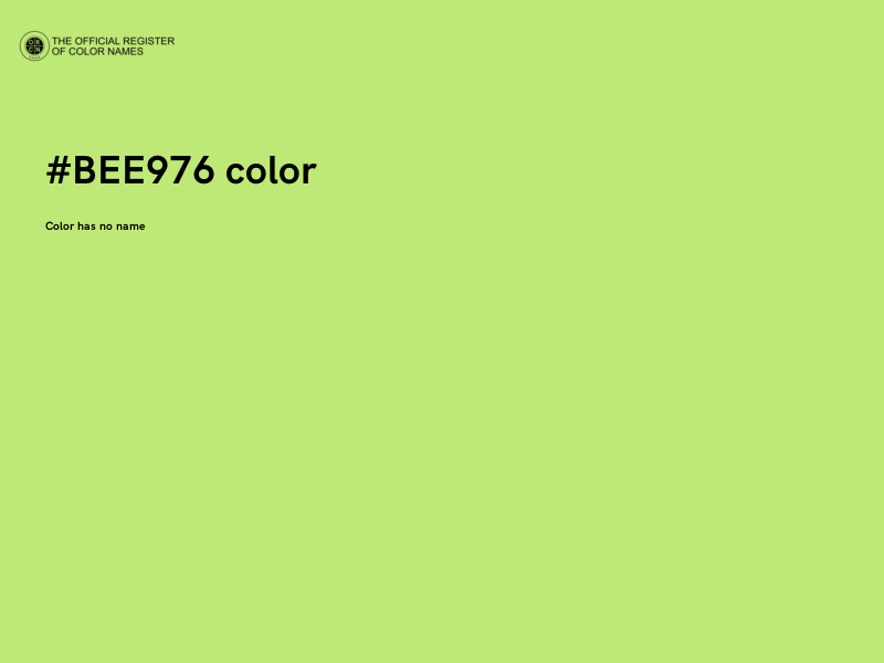 #BEE976 color image