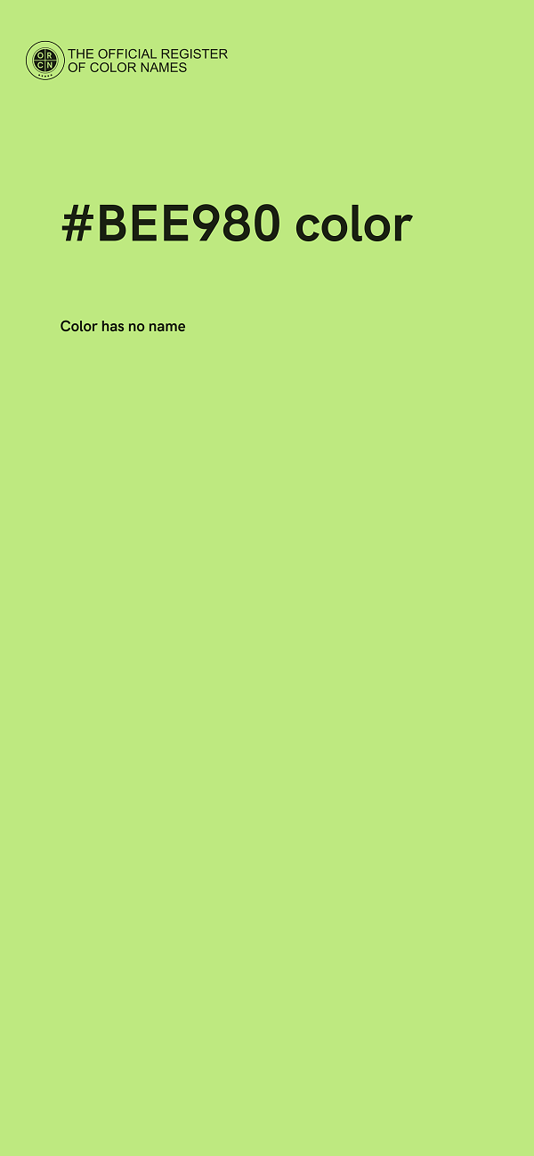 #BEE980 color image