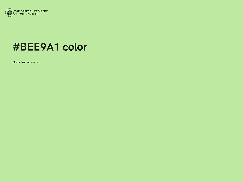 #BEE9A1 color image