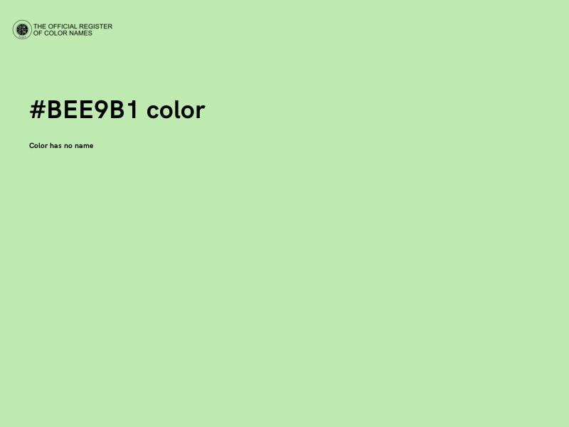 #BEE9B1 color image