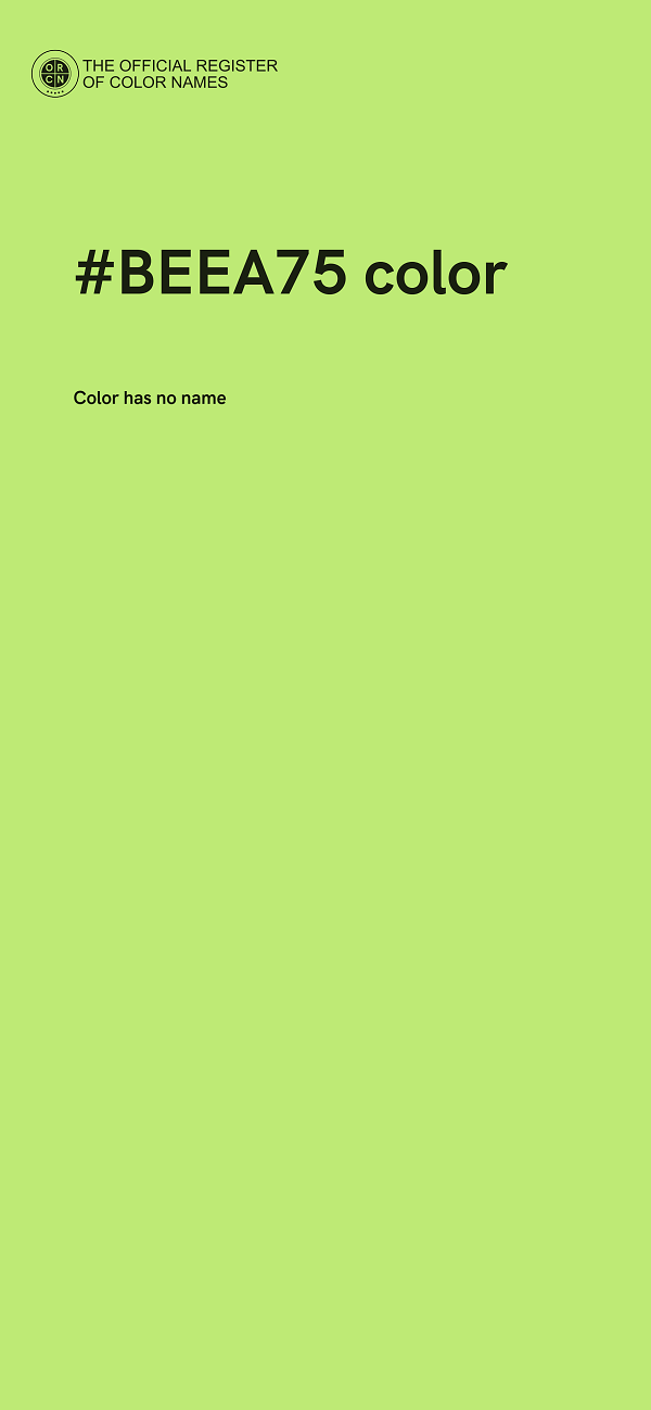 #BEEA75 color image