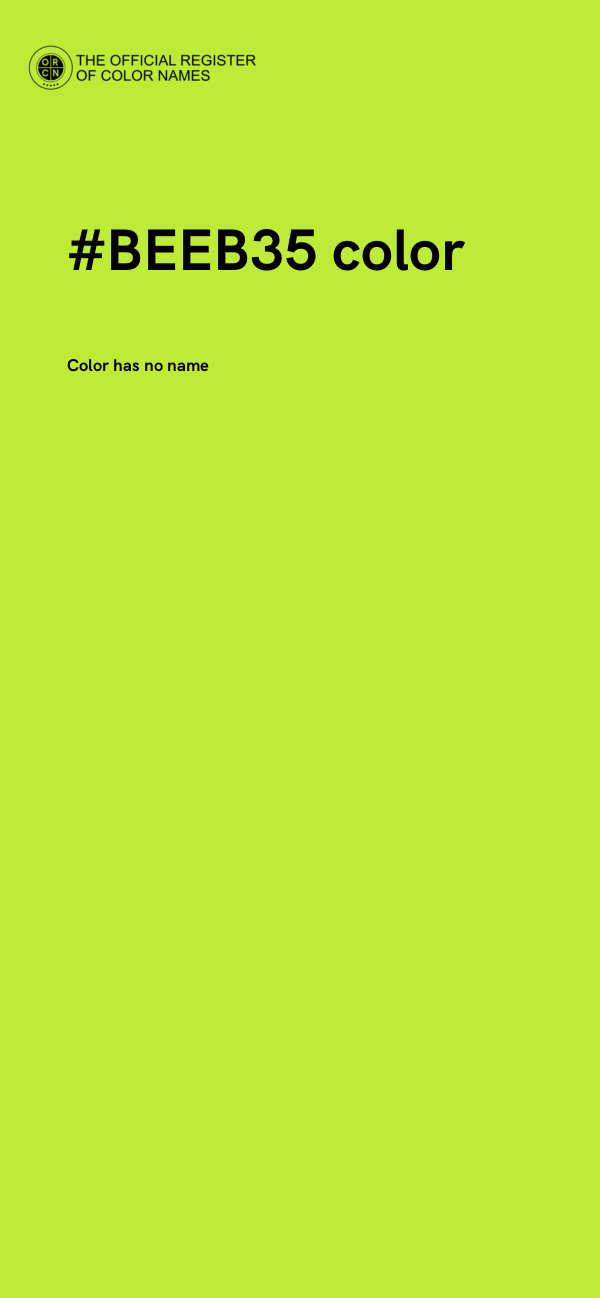 #BEEB35 color image