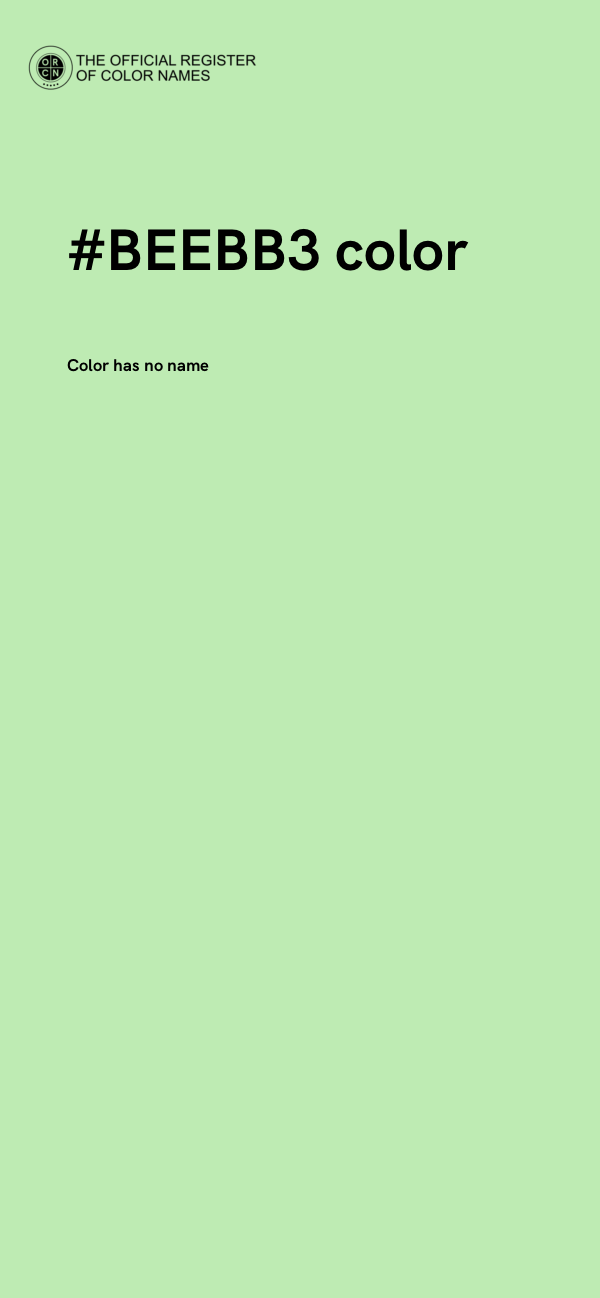 #BEEBB3 color image