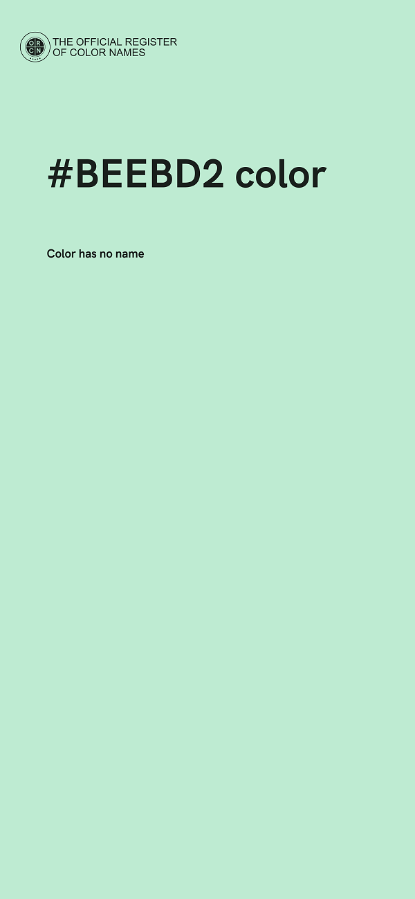 #BEEBD2 color image