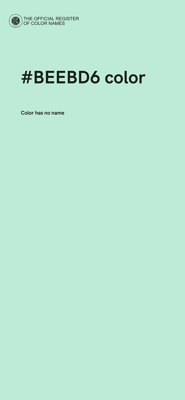 #BEEBD6 color image