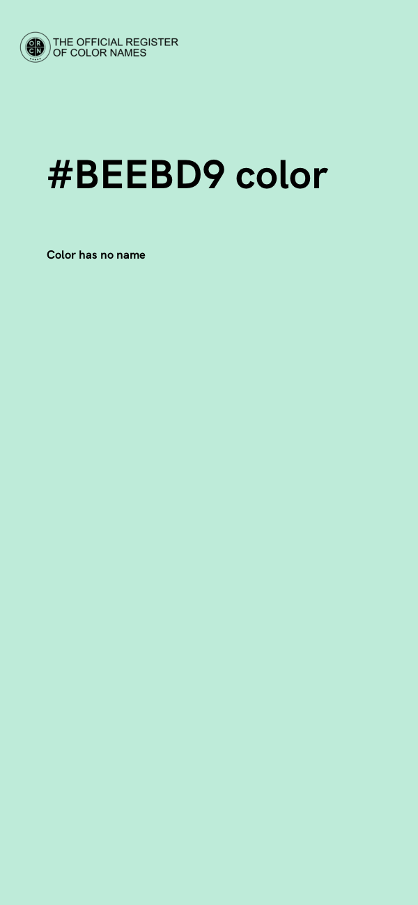 #BEEBD9 color image