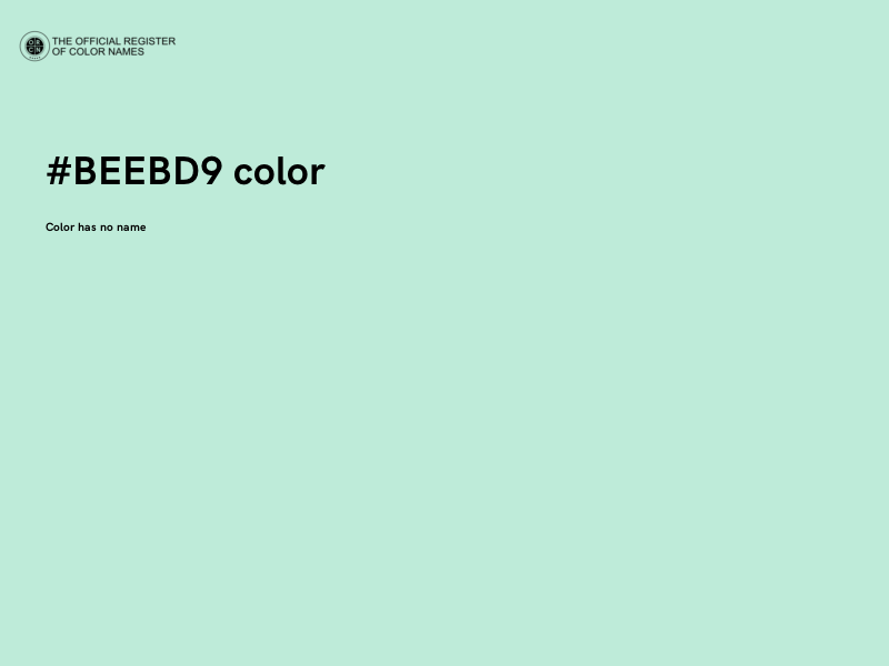 #BEEBD9 color image