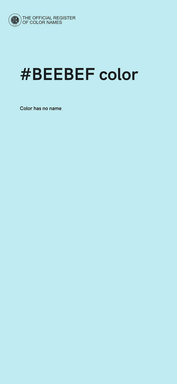 #BEEBEF color image