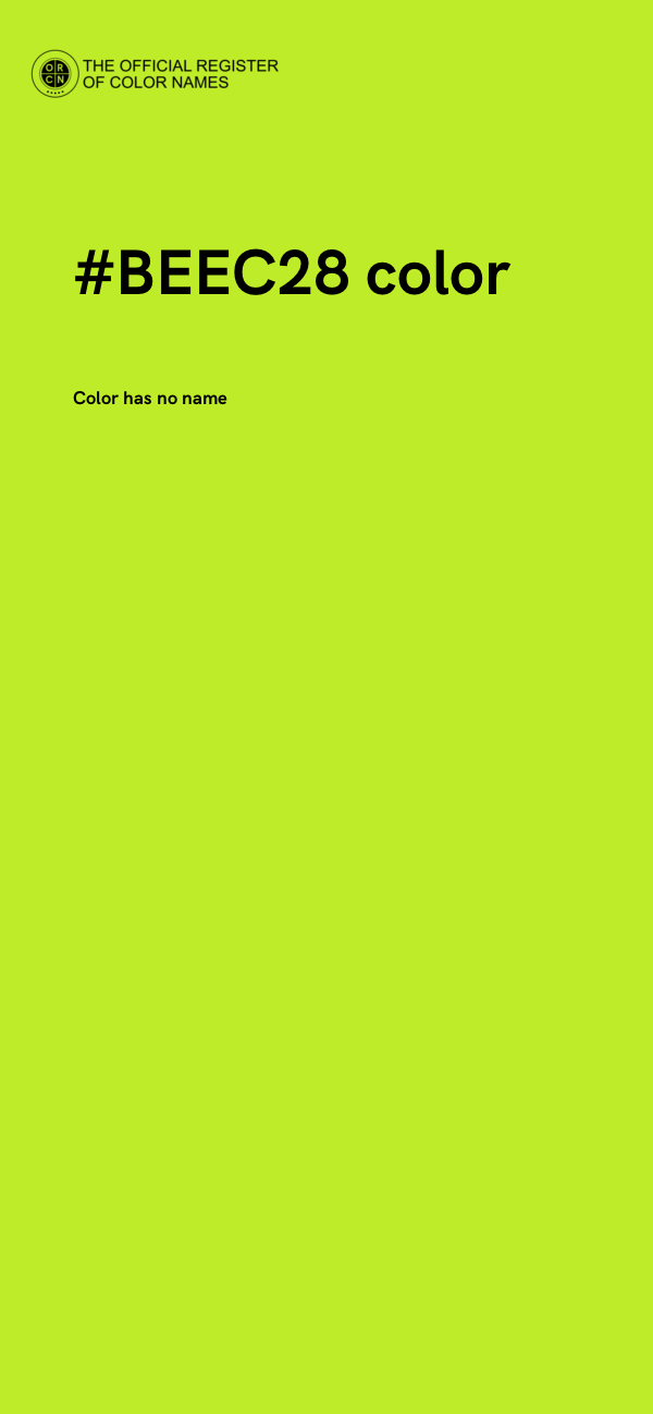 #BEEC28 color image