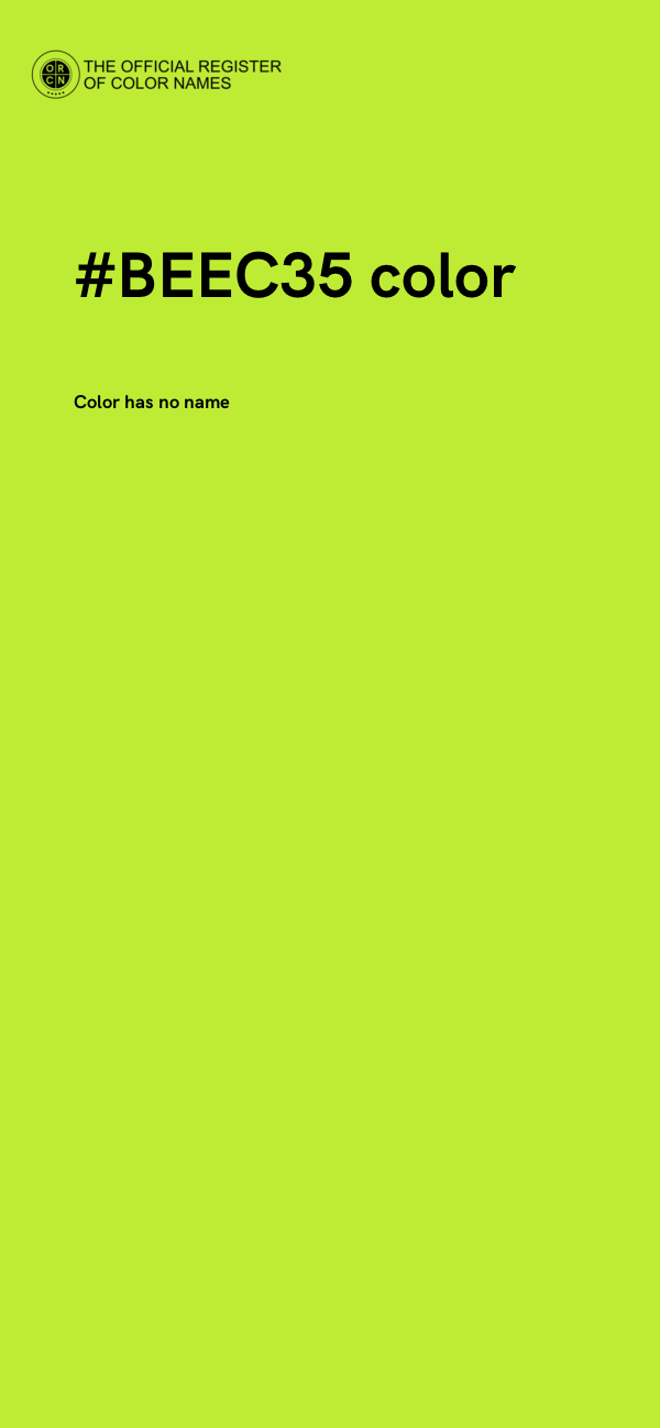 #BEEC35 color image