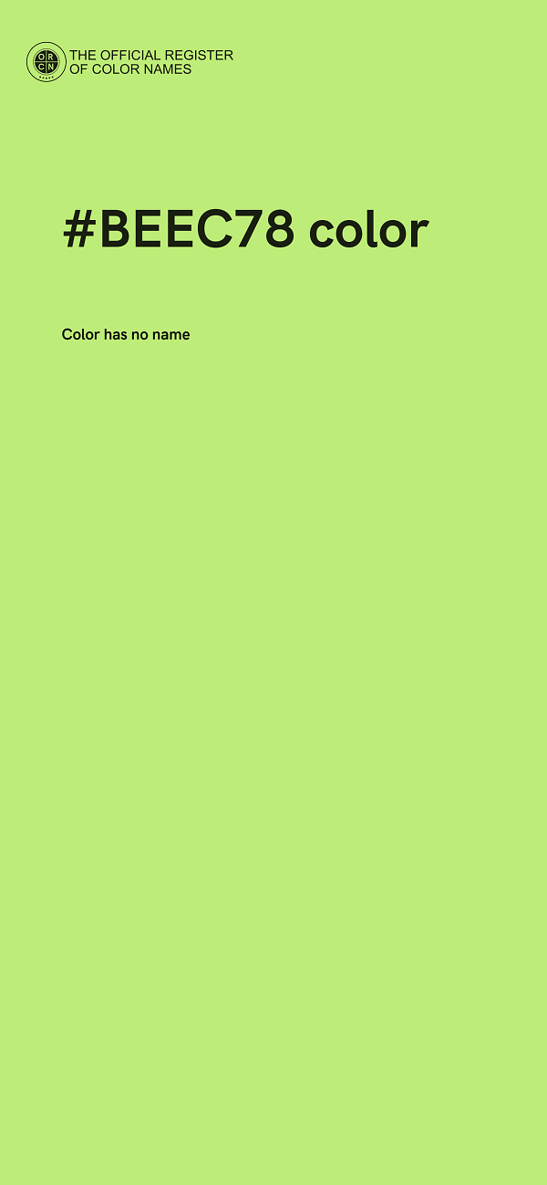 #BEEC78 color image