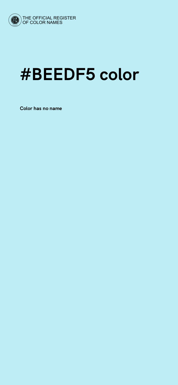 #BEEDF5 color image