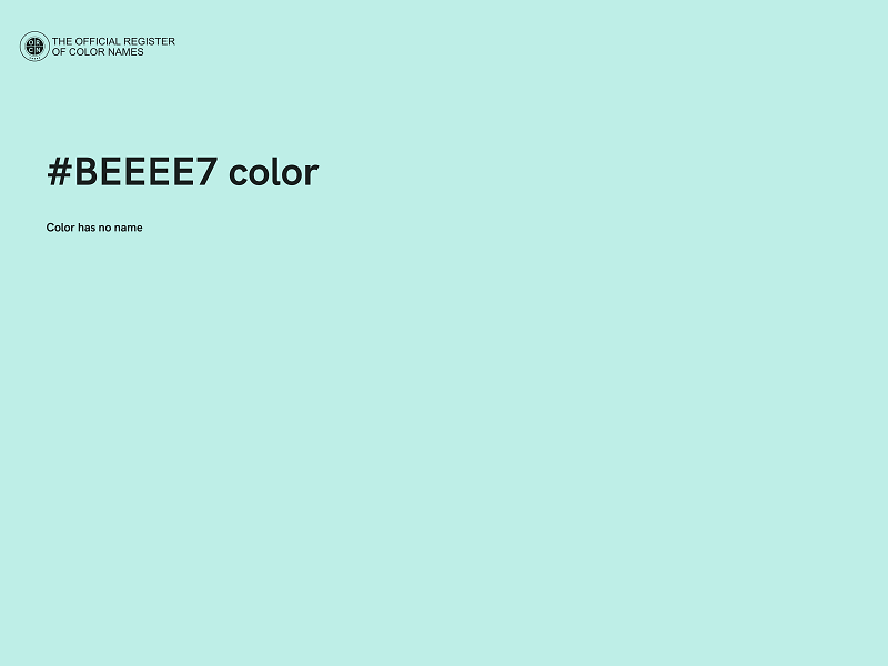 #BEEEE7 color image