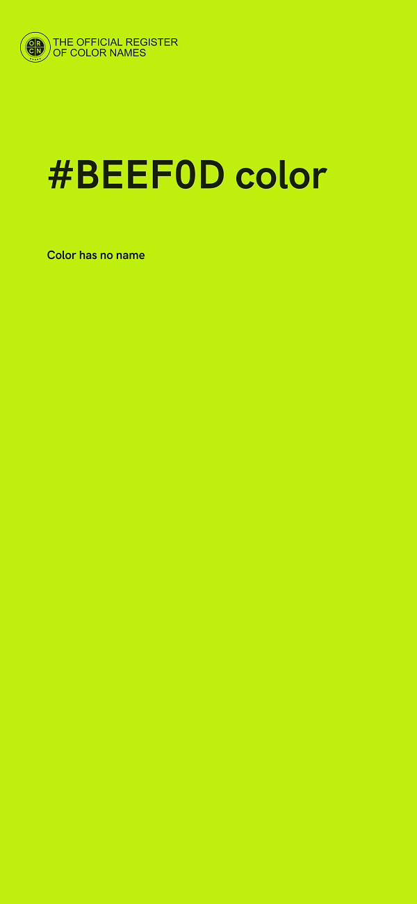 #BEEF0D color image