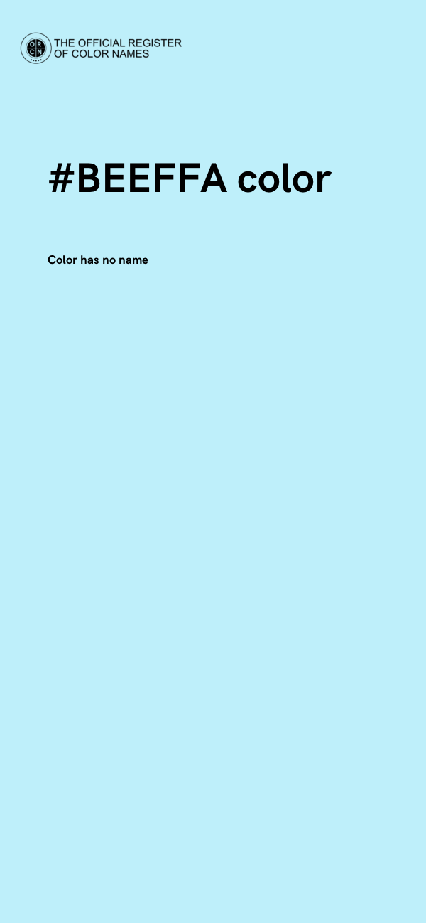 #BEEFFA color image