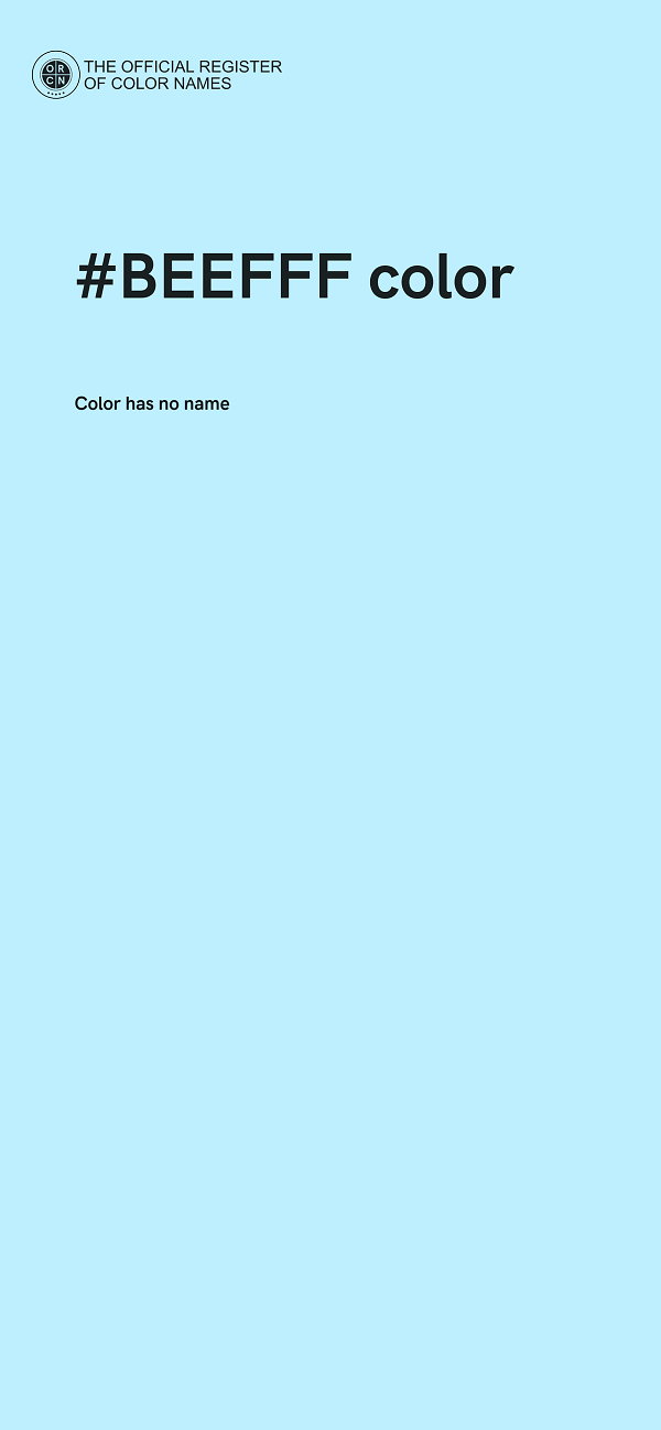 #BEEFFF color image