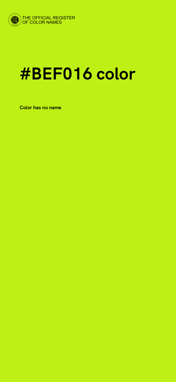 #BEF016 color image