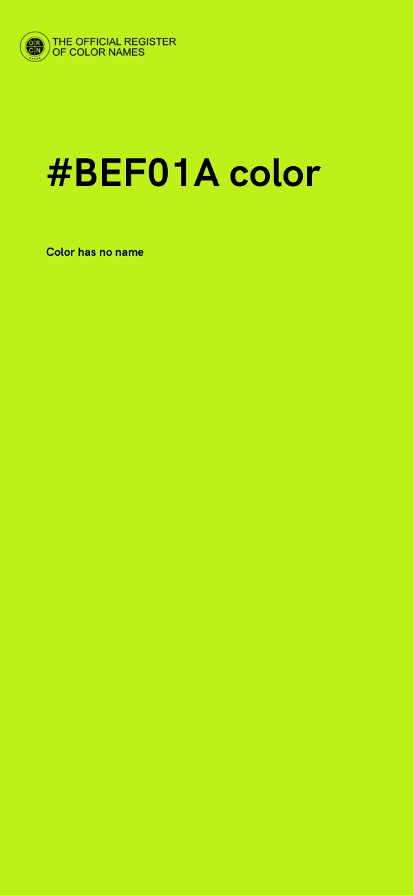 #BEF01A color image