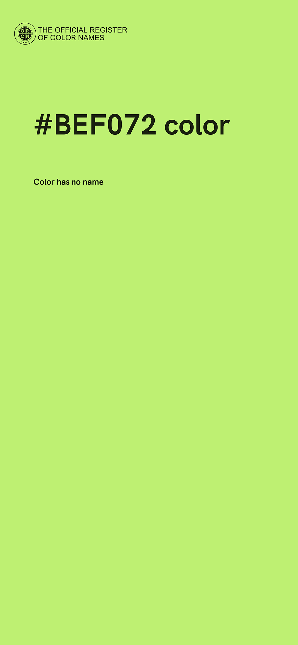 #BEF072 color image