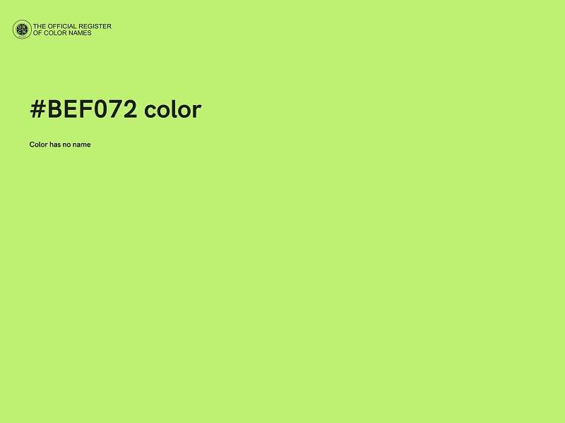 #BEF072 color image