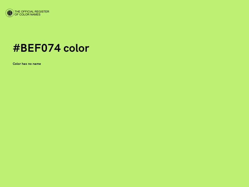 #BEF074 color image