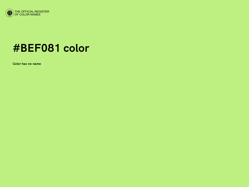 #BEF081 color image