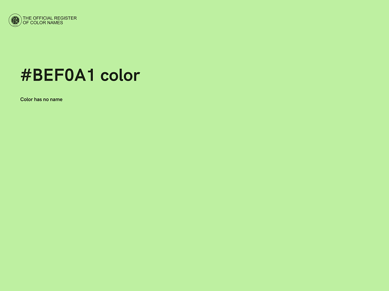 #BEF0A1 color image