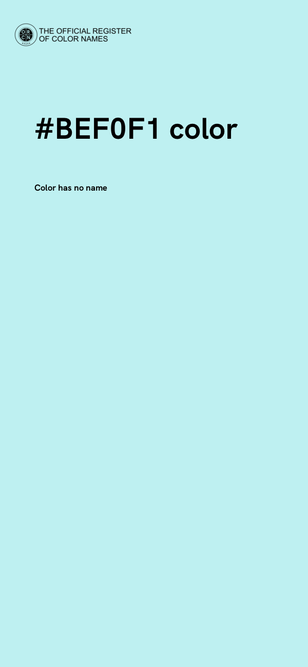 #BEF0F1 color image