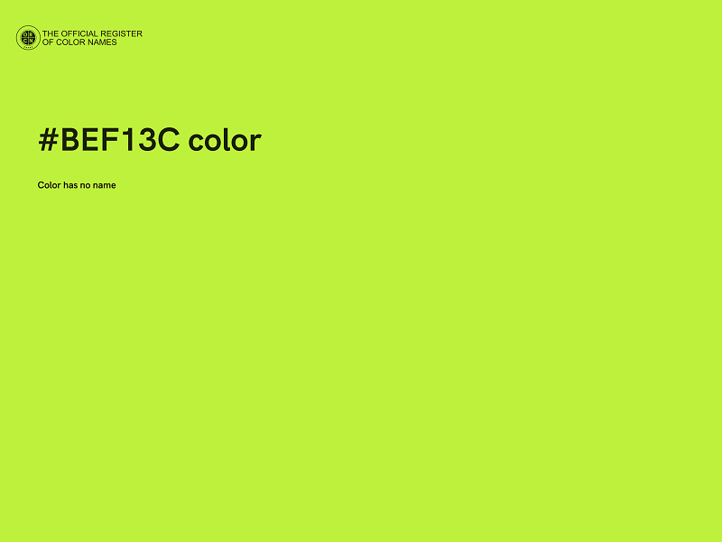 #BEF13C color image