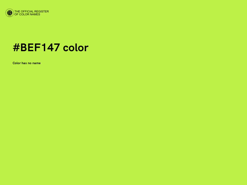 #BEF147 color image