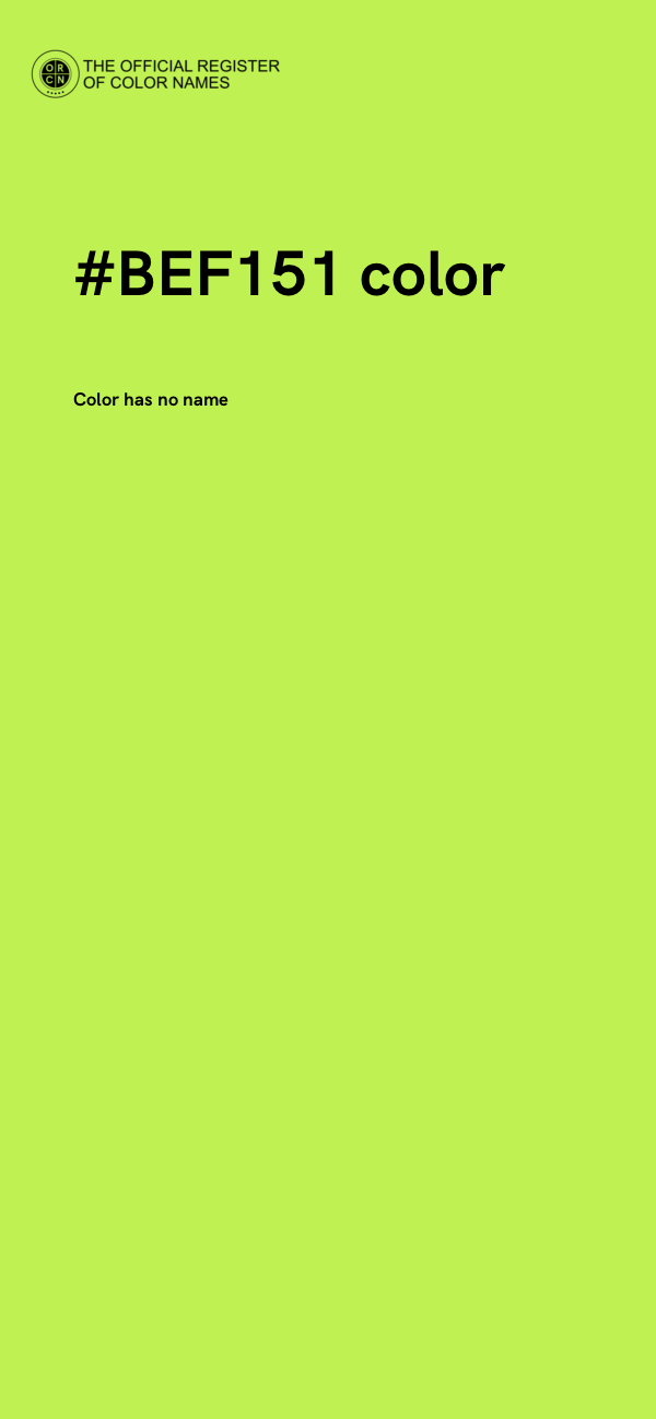 #BEF151 color image