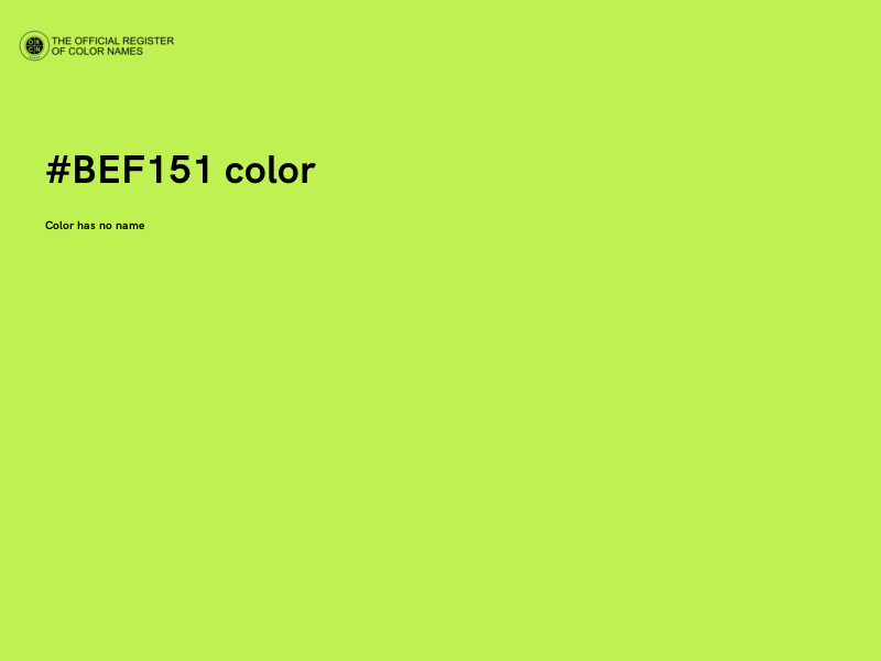 #BEF151 color image