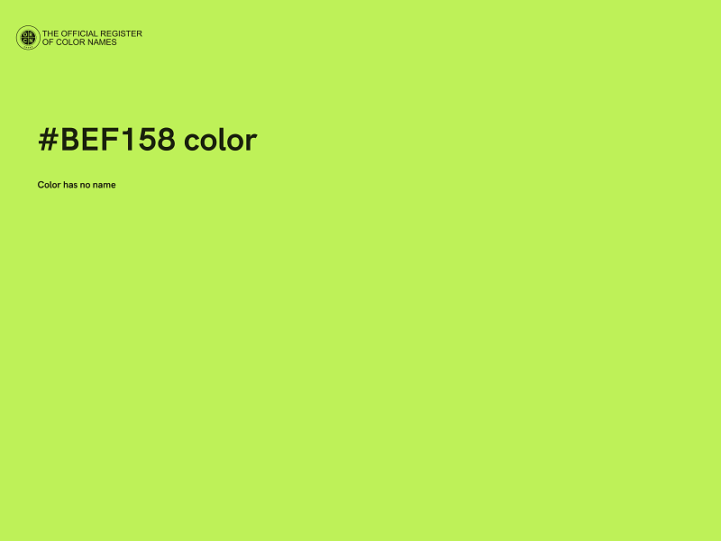 #BEF158 color image