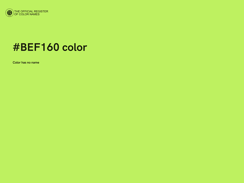 #BEF160 color image