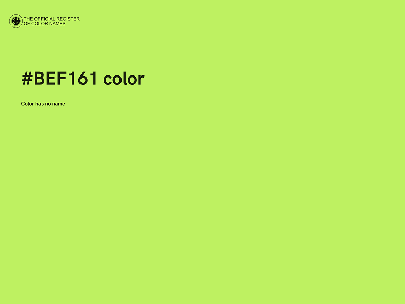 #BEF161 color image