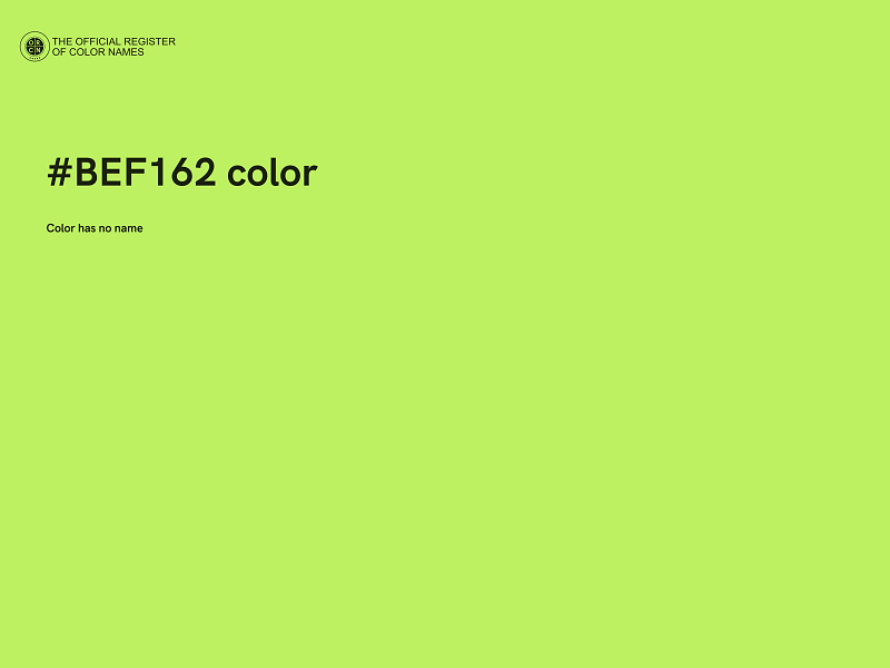 #BEF162 color image