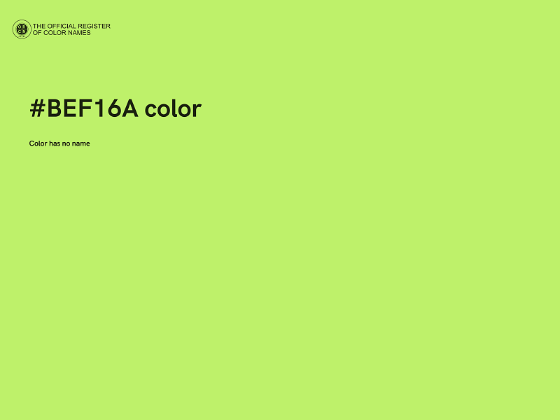 #BEF16A color image