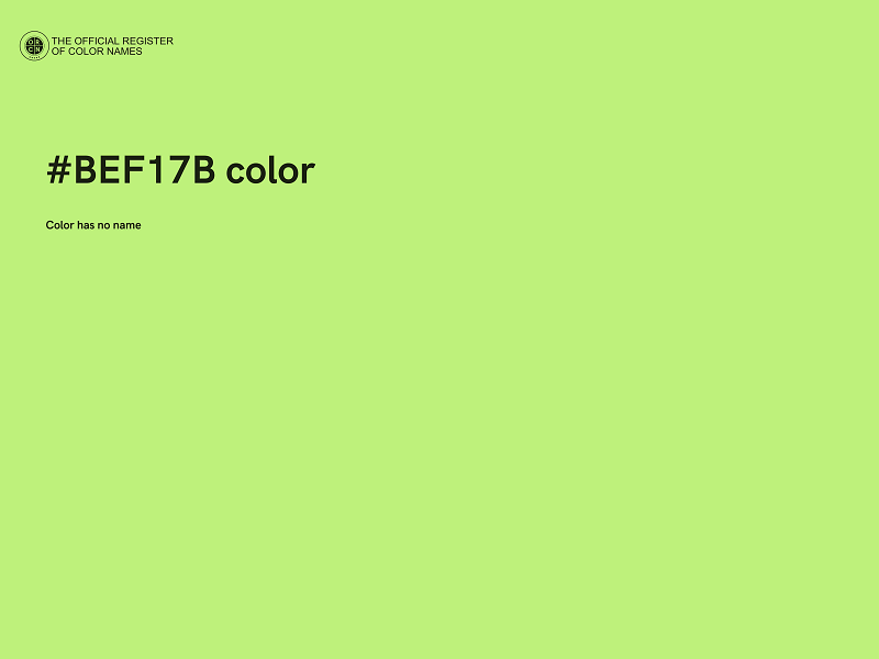 #BEF17B color image