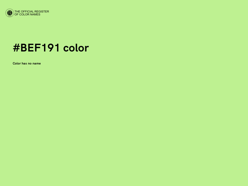 #BEF191 color image