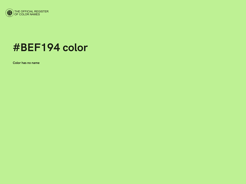 #BEF194 color image