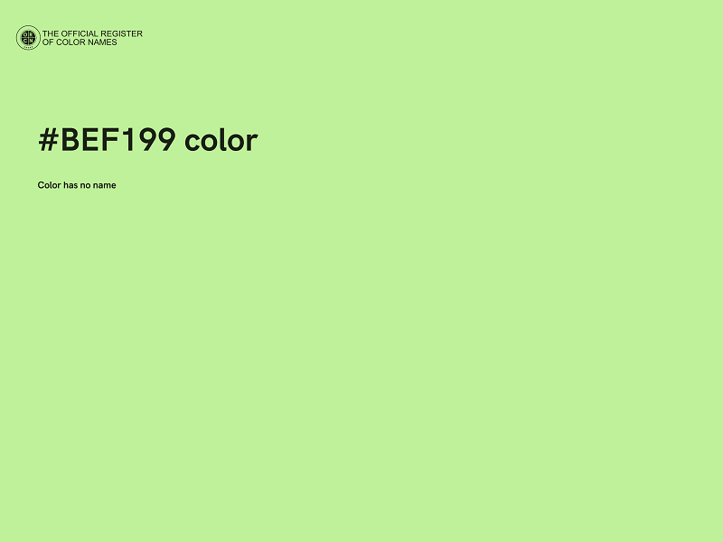 #BEF199 color image