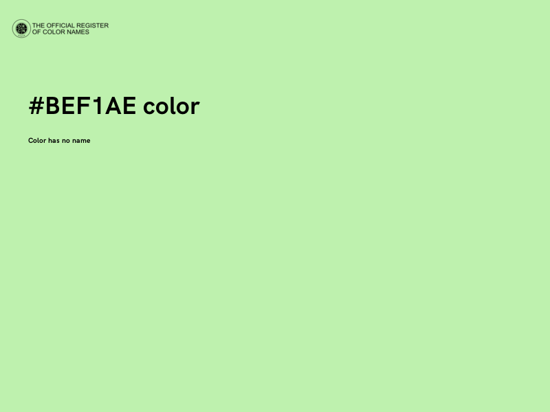#BEF1AE color image