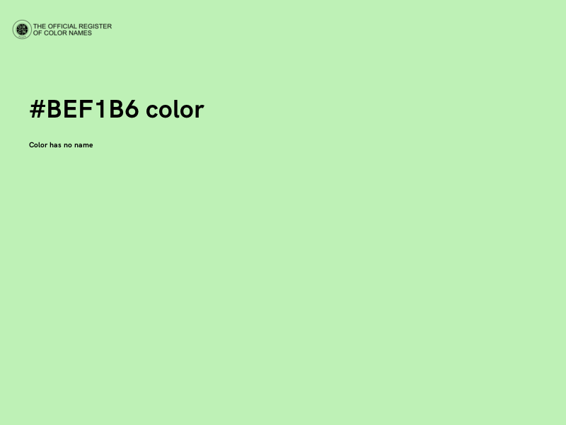 #BEF1B6 color image