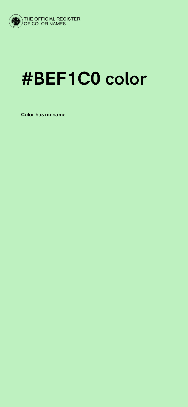 #BEF1C0 color image